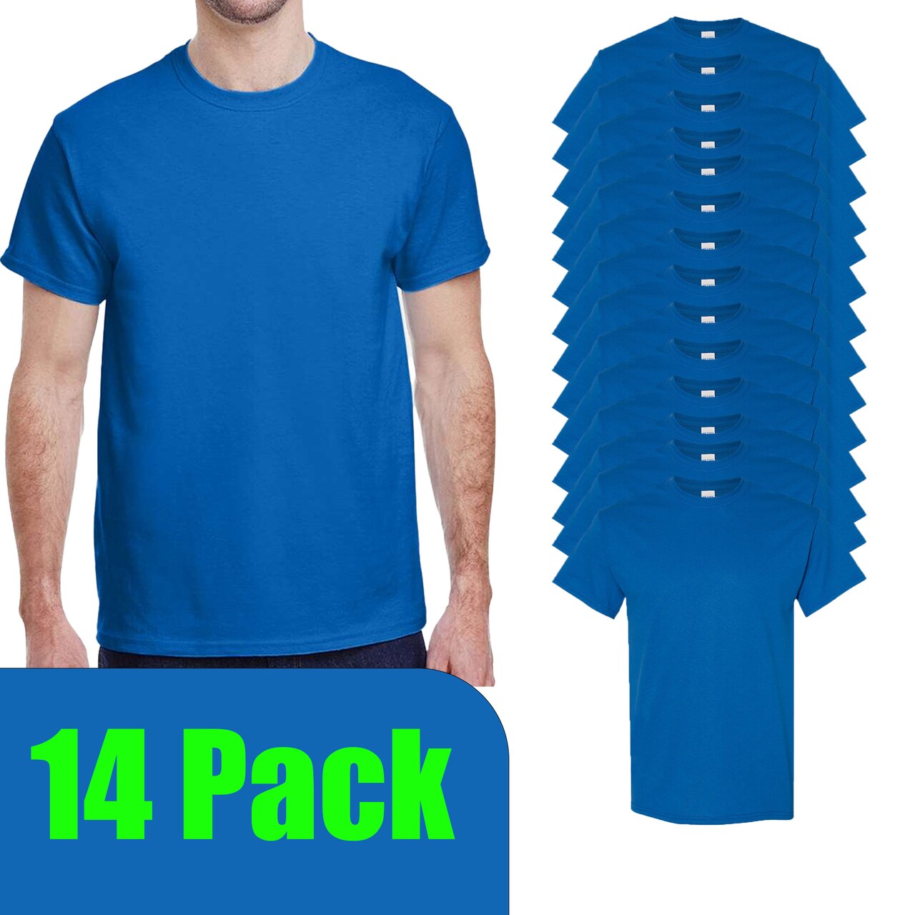 Gildan Unisex Neon Blue Crewneck T-Shirt Blanks for Crafting, Printing & Design Projects